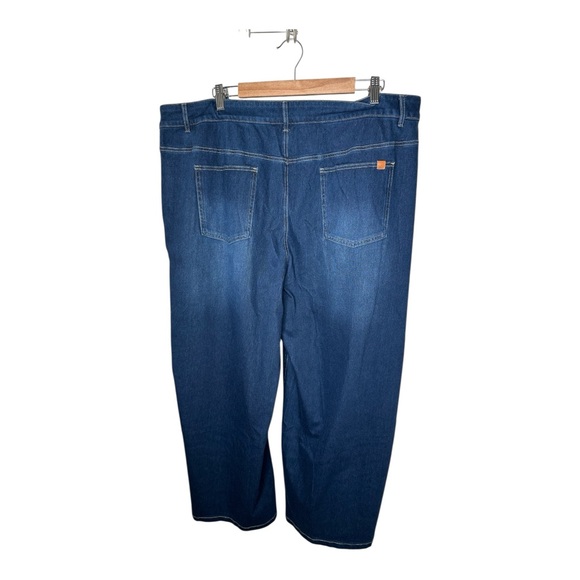 Halara Flex Asymmetric Wide Leg Jeans Size 2X Dark Wash Stretch New - Picture 4 of 8